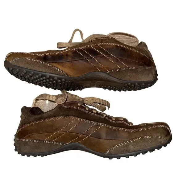 Skechers Unisex Brown Leather Athletic Shoes Size 10.5 Casual Sneaker - Picture 3 of 9